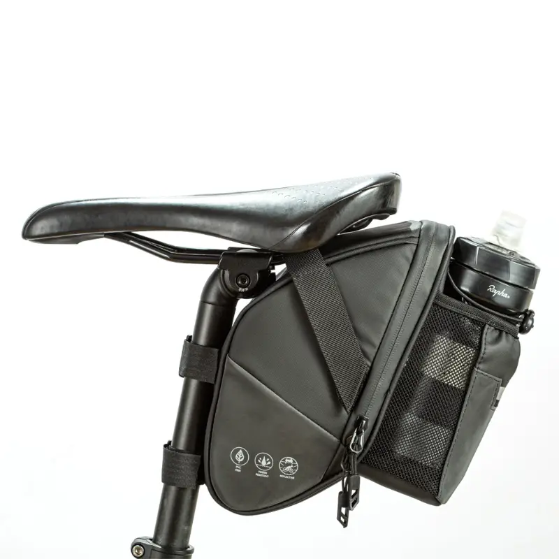 Bolsa De Sillín De Bicicleta Portátil Con Bolsillos Para Sostener Botellas  De Agua, Bolsa De Almacenamiento Impermeable Para Asiento De Bicicleta Para