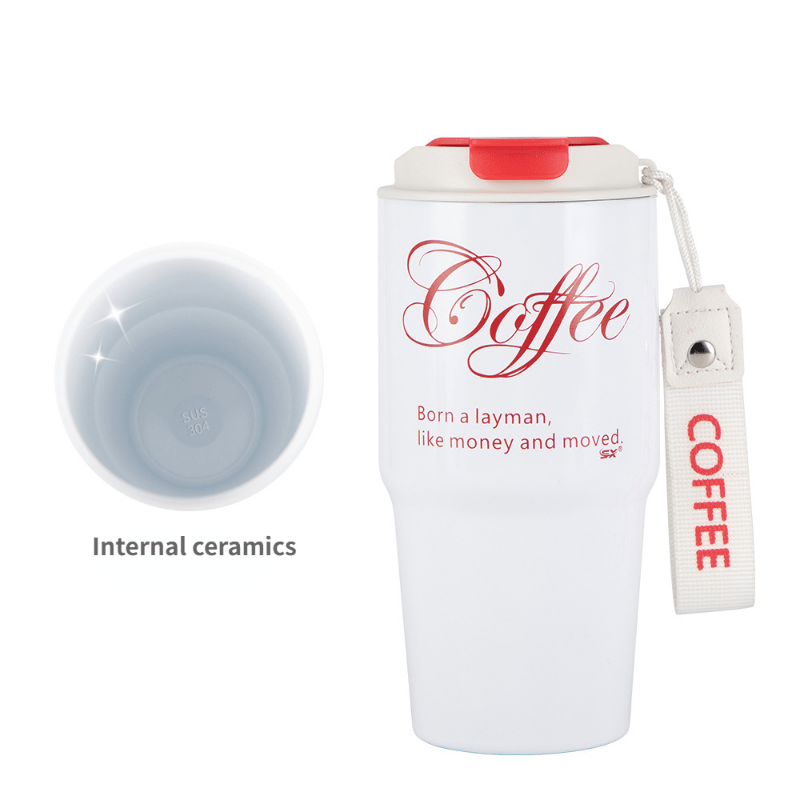 Cola Cup, Large Capacity Iced Tumbler, Liner Ceramic Insulation Cup, 304  Stainless Steel Coffee Cup, Walking, Halloween Christmas Wedding Birthday  Gift Home Office Picnic Camping Travel Summer Essential Beach Vacation  Essential - Temu