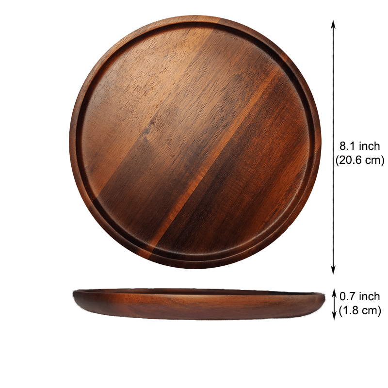 1pc Assiette Ronde En Bois Petit/moyen/grand Plateau - Temu Belgium