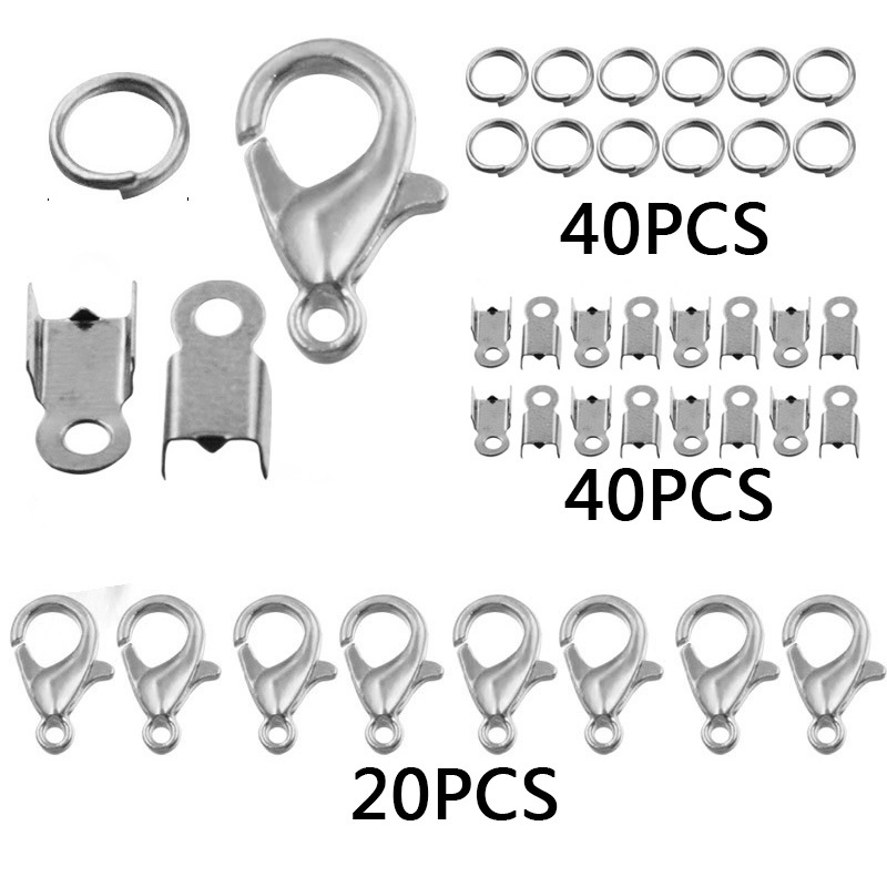 Alloy Lobster Clasps Jump Rings Connector Clasps Crimp End - Temu