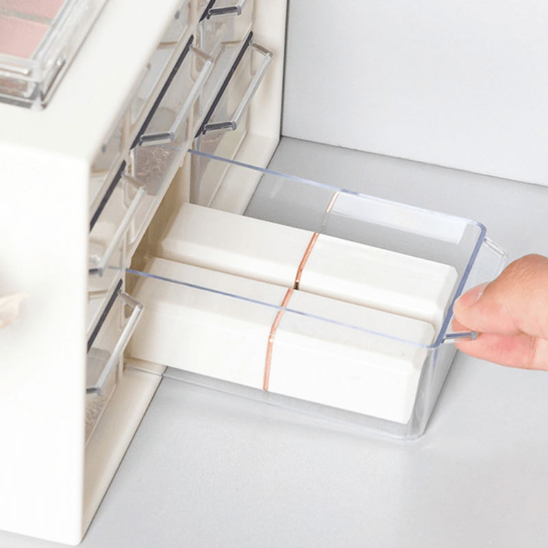 9 Grids Storage Box With Drawer for Students Dormitory Dustproof