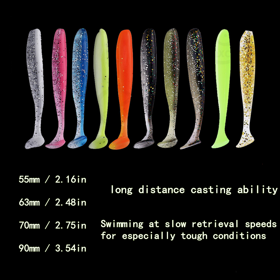 6pcs/Lot Soft Lures Silicone Bait 55mm 70mm 90mm 120mm For Fishing
