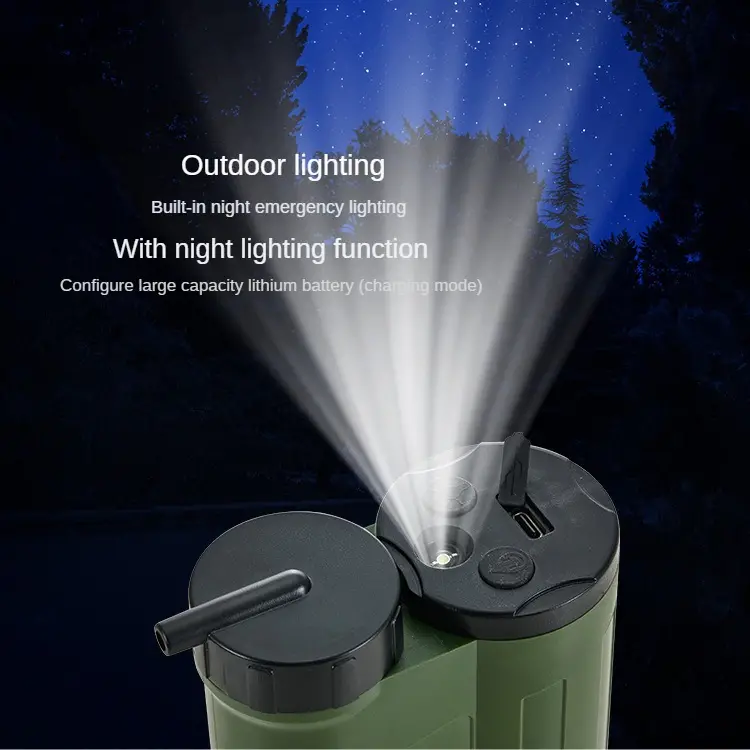 electric water filter usb rechargeable automatic pump water purifier with flashlight for outdoor camping hiking travel details 3