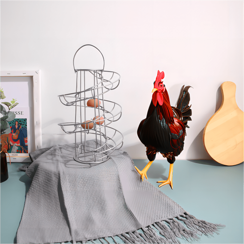 Spiral / Chicken Shaped Egg Dispenser Rack Metal Storage - Temu