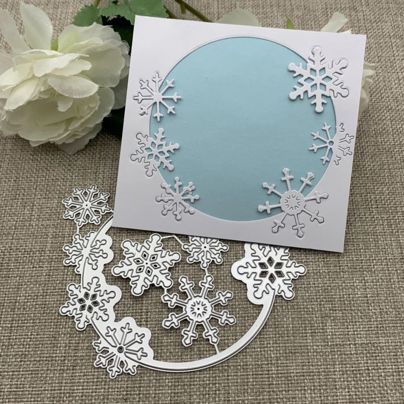 

1pc Cercle De De Neige Cadre De Découpe En Métal Pour DIY Scrapbooking Décoratif Embossage Moule De Découpe De Modèle De Main D'artisanat