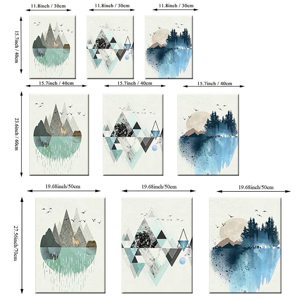 3 Pezzi Stampe Tela D'arte Quadri In Tela A Forma Triangolo - Temu