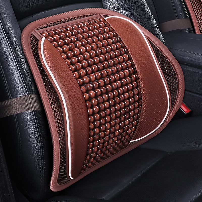 Car Backrest Seat Cushion Cover Wood Bead Summer Cool - Temu