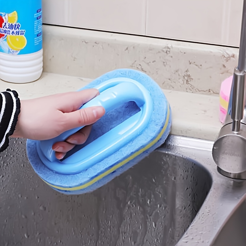 Acquista Maniglia spazzola in spugna blu morbida spugna magica gomma per  pulizia vasca da bagno strumento per pulire piastrelle in ceramica