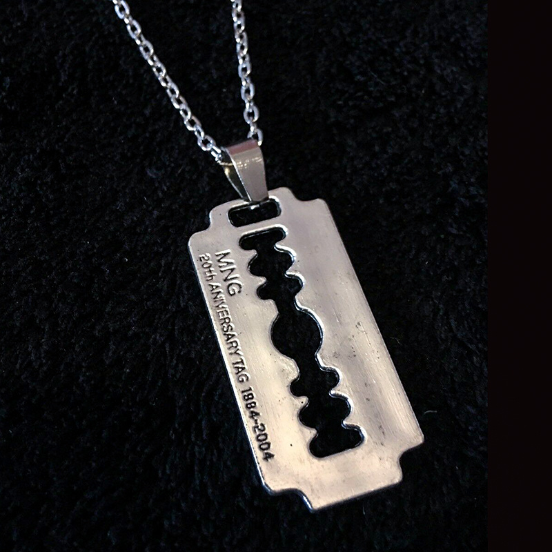 Razor Blade silver necklace & pendent | emo goth cool fashion rock tattoo