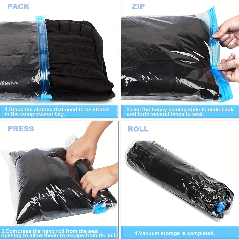 1 pièce sac de compression sous vide, sacs de rangement de voyage pour  vêtements – Sacs de compression pour voyage – Pas de sacs sous vide ou à  pompe – Économisez de