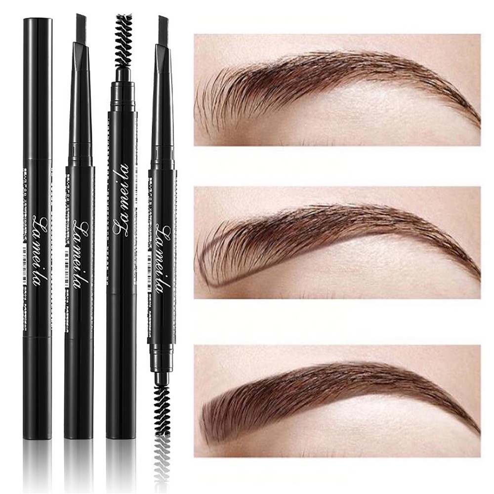 Ultra Fine Eyebrow Pencil Mechanical Pencil Double Ended Tip & Spoolie Brush