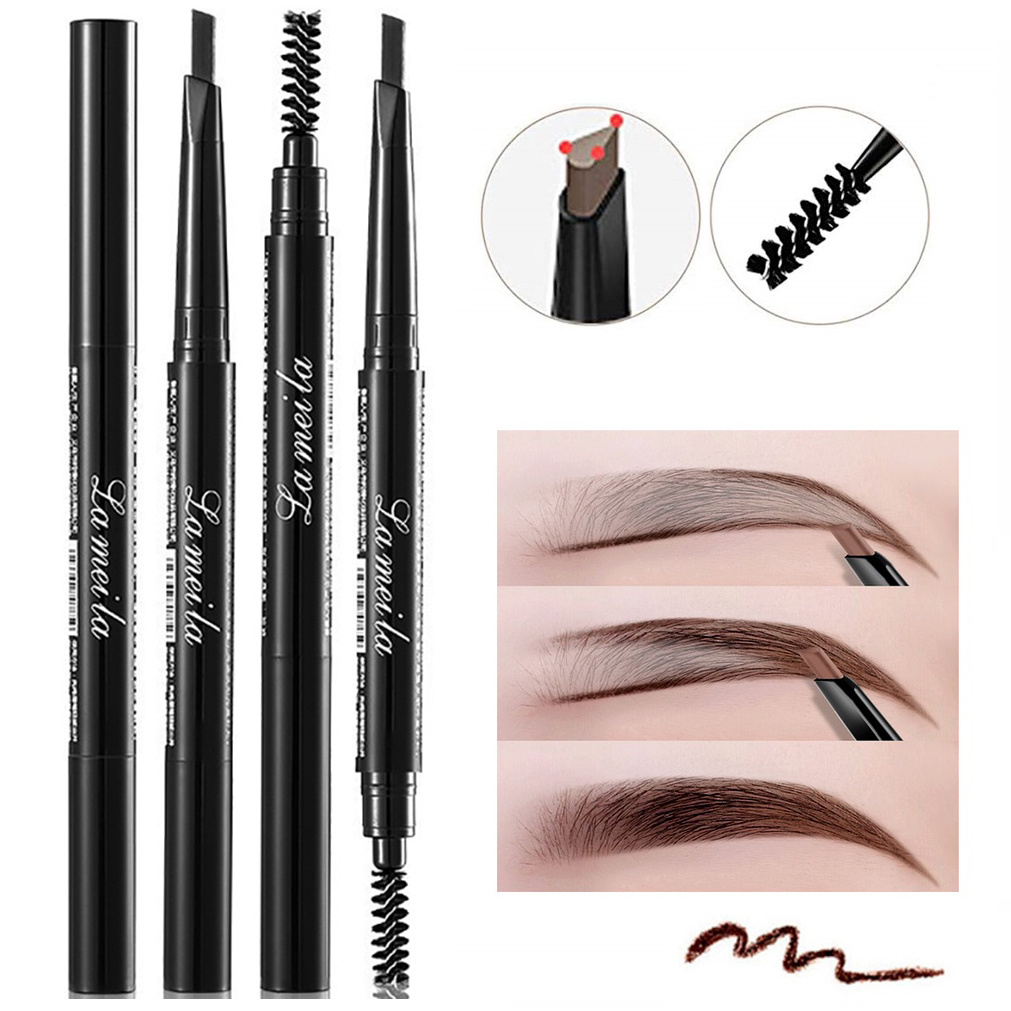 Ultra Fine Eyebrow Pencil Mechanical Pencil Double Ended Tip & Spoolie Brush