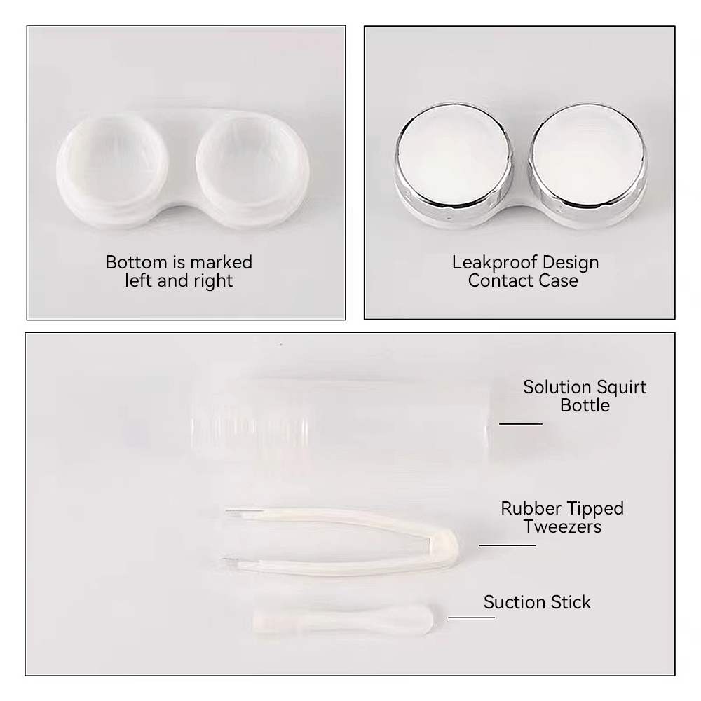 BCBF 2 Pièces Étui pour Lentilles De Contact, Accessoires pour Lentilles De  Contact, Étui Portable pour Lentilles De Contact, Kit De Voyage avec Miroir  pour Les Sorties Quotidiennes comme Les Voyages 