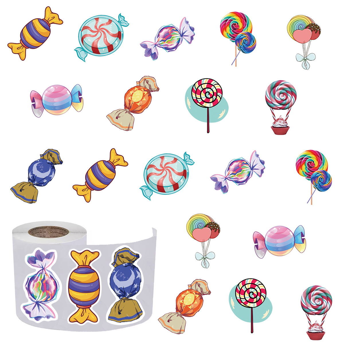 Candy Cute Funny Stickers 10 Patterns Pack Cartoon Cool Food - Temu