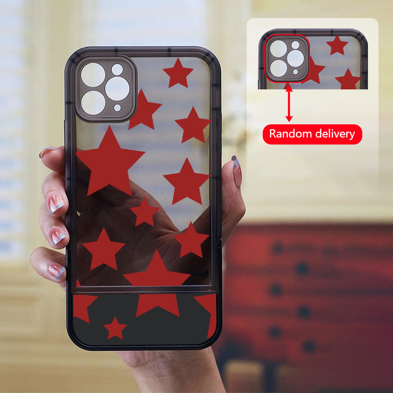 Red Star Pattern Phone Case with Invisible Holder: Protect Your iPhone  14/13/12/11 Pro Max/Mini/XR/XS Max/X/8/7 Plus with a Soft White Cover!