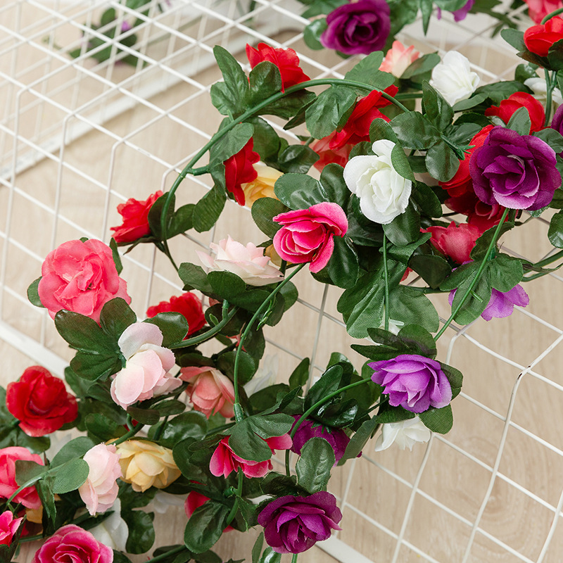Artificial Flowers Rose Vine, Diy Fake Flower Vine Room Decorative