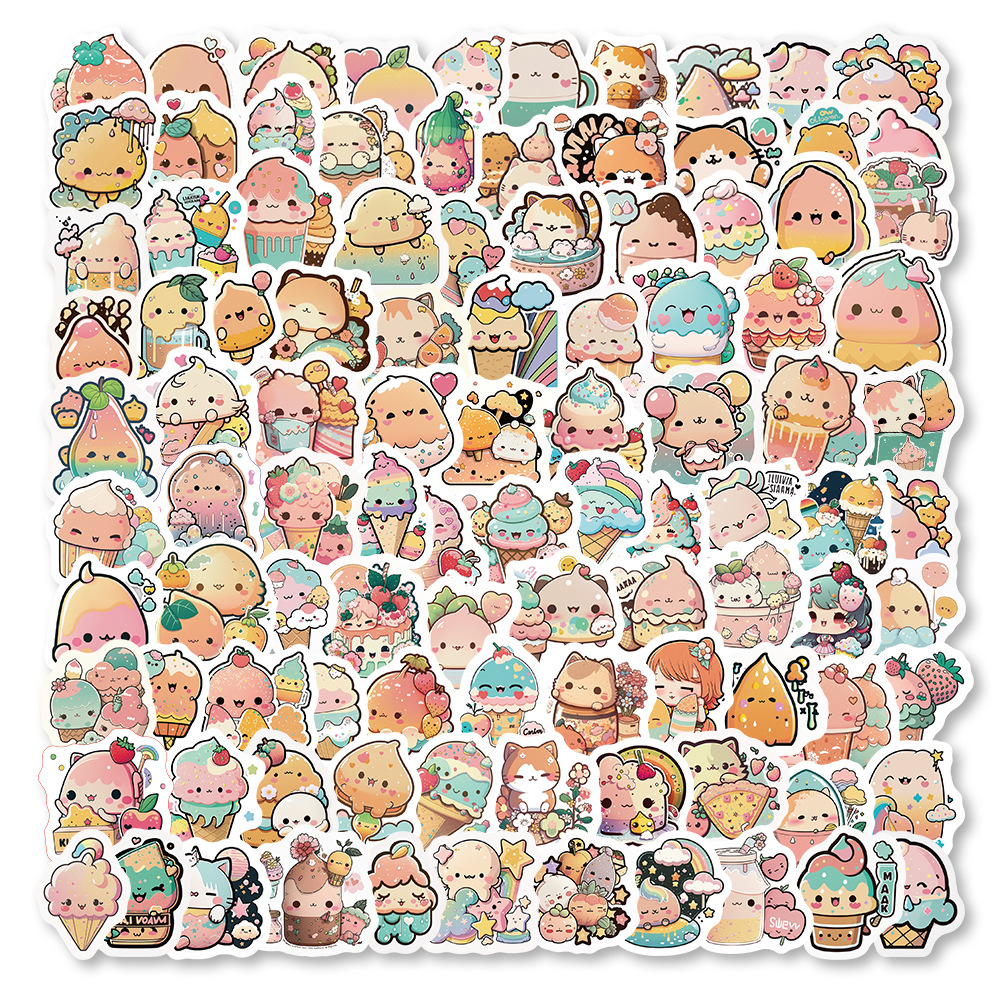 50pcs Candy Stickers Cute Desserts Candy Cake Donuts Waterproof Vinyl Stickers Guitar Luggage Notebook Water Cup Phone Waterproof Decorative