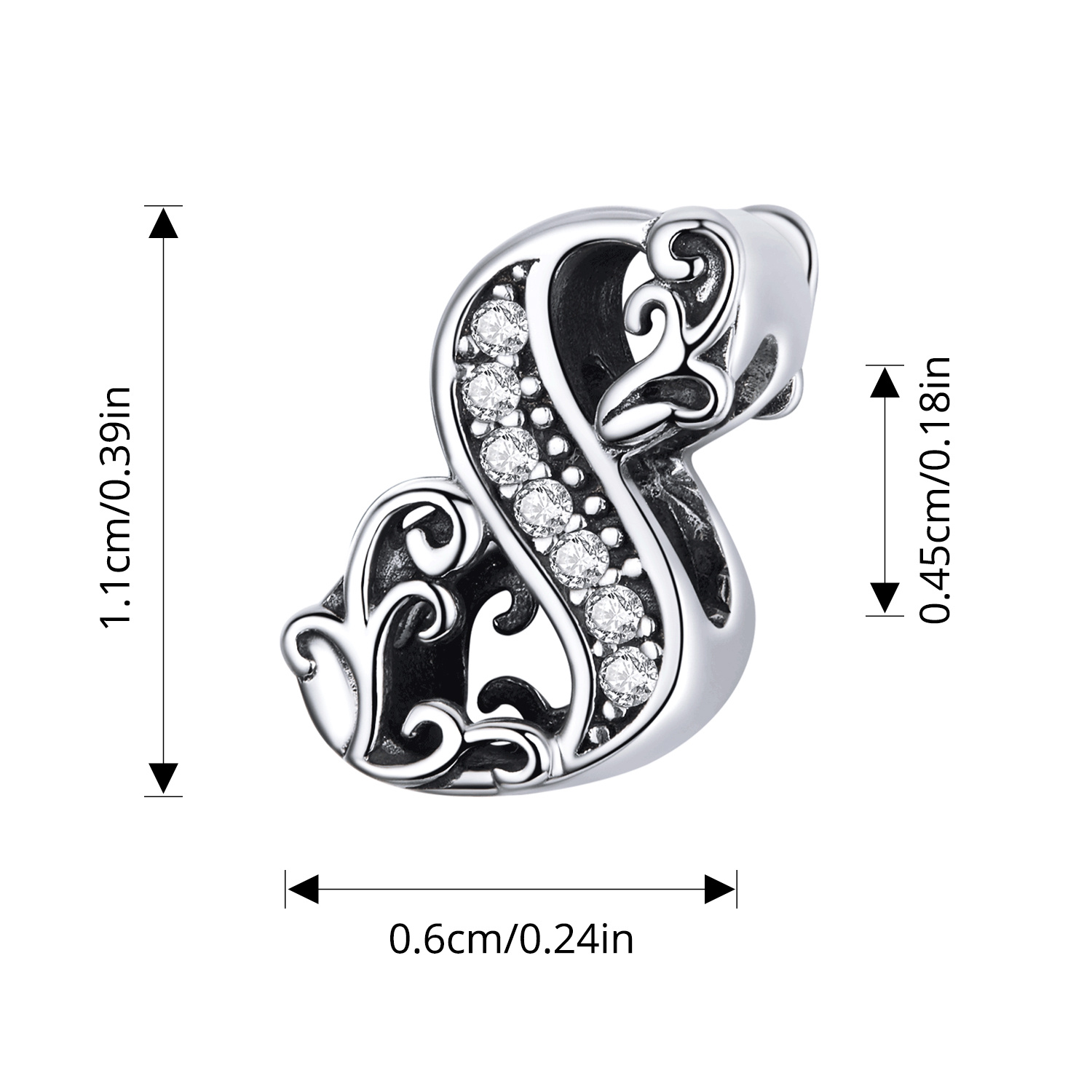 925 Sterling Silver Spacers Charm Bead Inlaid Shiny Zircon - Temu