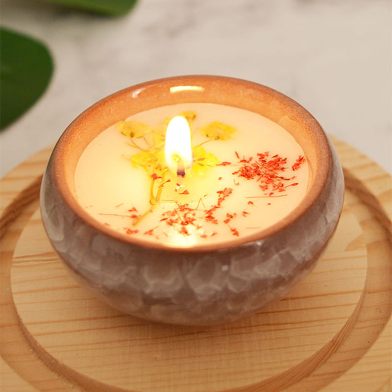 Scented Candles Soy Wax Aromatherapy Candles Smoke Free with Dried Flowers  Romantic Wedding Party Home Decoration Exquisite Gift