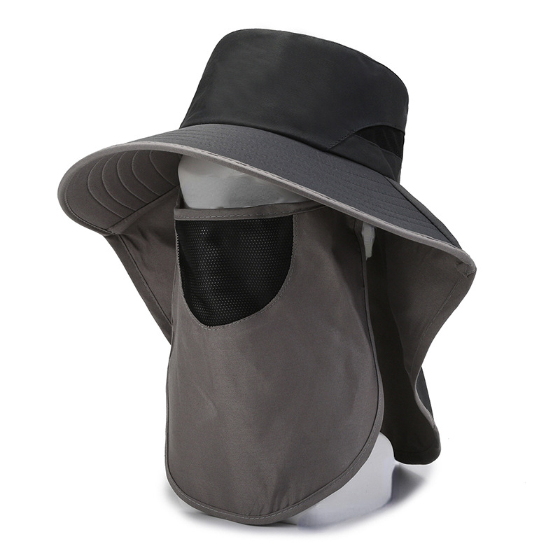 1 Design Sun Hat Breathable Fishing Hat Neck Flap Uv - Temu