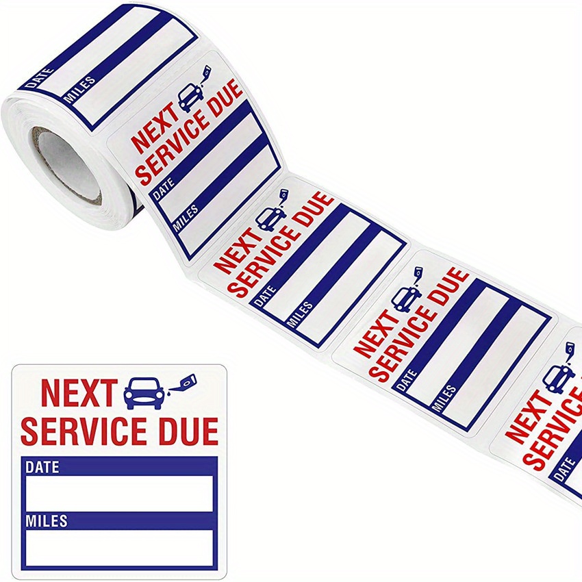 150pcs, Oil Change Stickers, 2 X 2 Inches/5X5CM, Auto Maintenance Next  Service Due Reminder Labels In Roll With Perforation Line