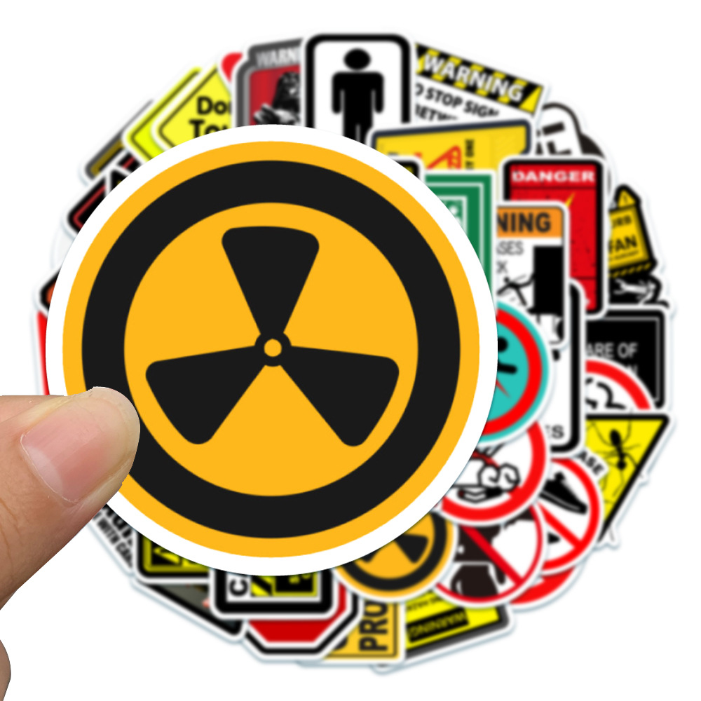 50pcs Warning Stickers, Warning Signs Vinyl Waterproof Stickers For  Scrapbook Laptops Skateboards Phones, Water Bottles Stickers For Students  Teens Adults