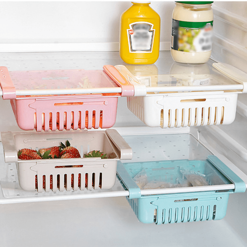 1pc Refrigerator Food Storage Box With Dividers, Fresh-keeping