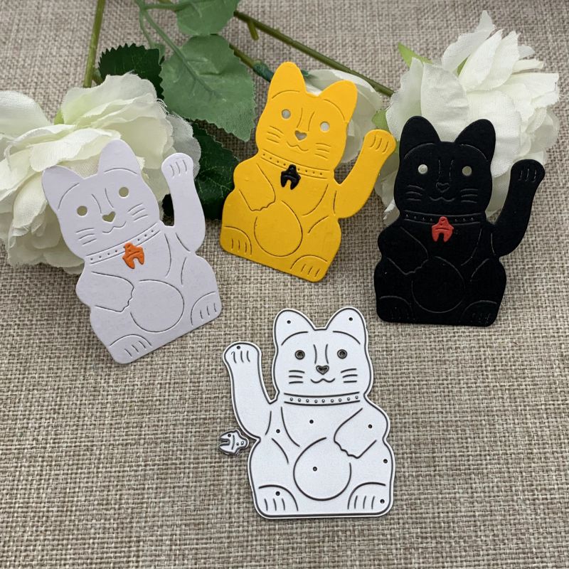 1pc 招き猫金属切削ダイス DIY スクラップブッキング装飾エンボス手芸