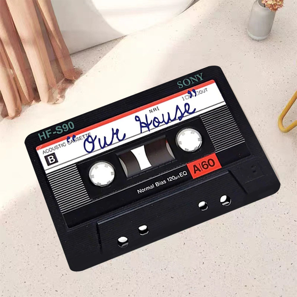 Vintage Cassette Tape Door Mat, Vintage Music Cassette