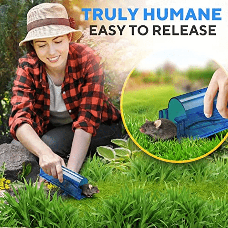 Humane Catch and Release Indoor Outdoor Mouse Traps Pack of 2 Easy Set  Durable Traps Safe for Children Pets and Humans Instantly Remove Unwanted  Vermin from Your Home 