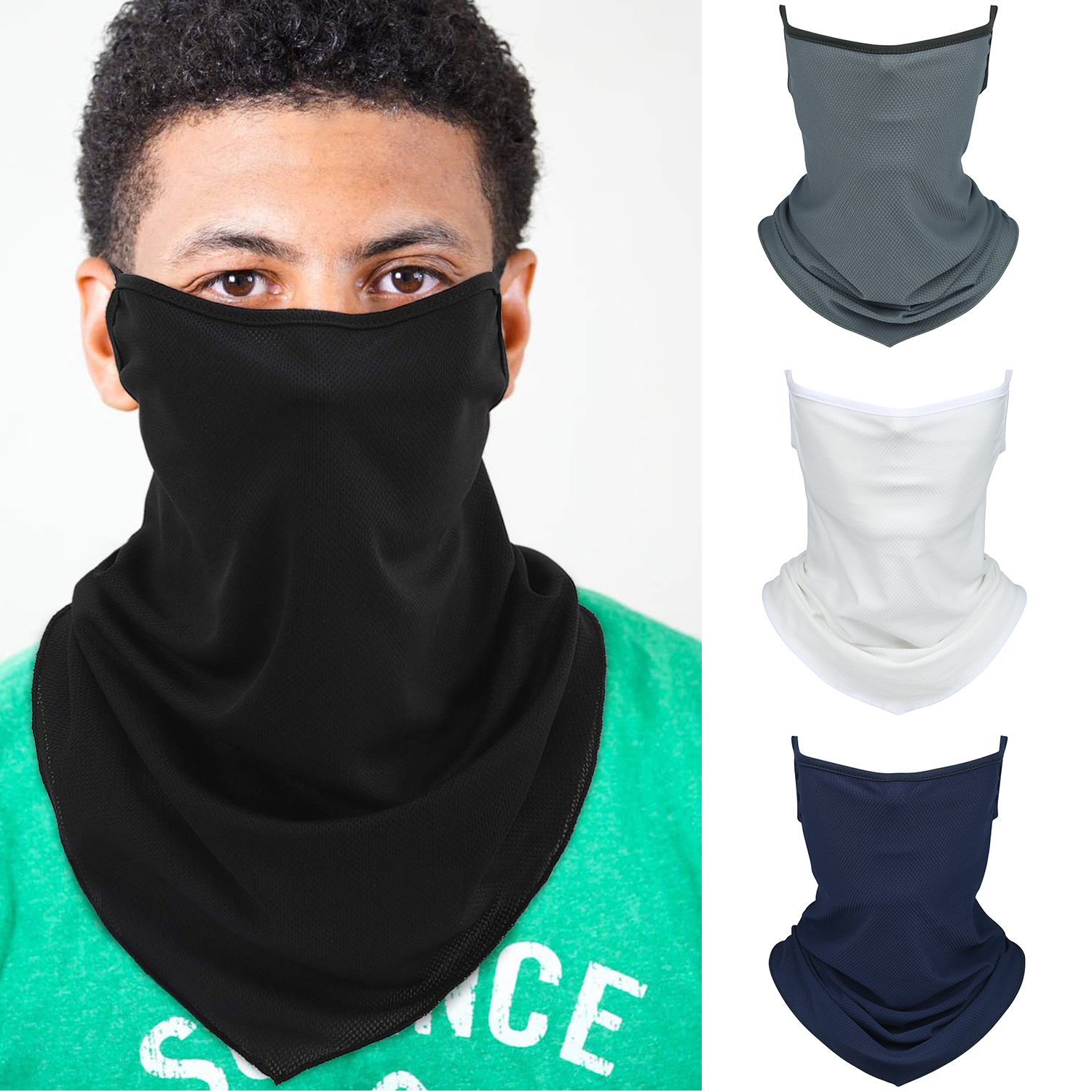 Neck Gaiter; Face Coverings for Men Women; Balaclava Face Mask for Fishing  Hiking Running Cycling Motorcycle Ski Snowboard (2 Packs - One)