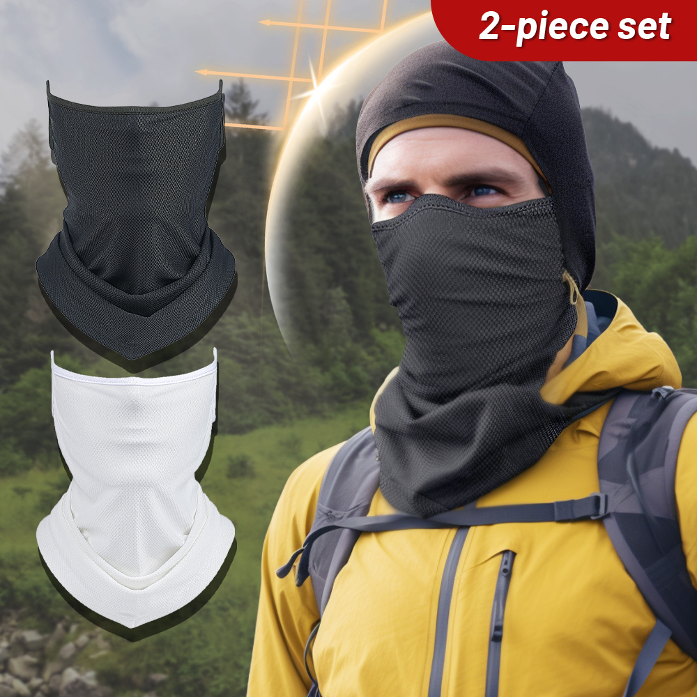 Neck Gaiter; Face Coverings for Men Women; Balaclava Face Mask for Fishing  Hiking Running Cycling Motorcycle Ski Snowboard (2 Packs - One)