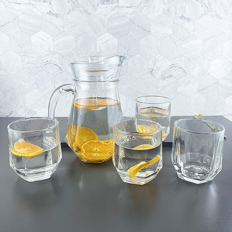 5PCS Glass Juice Jug Water Pots & Kettles Drinkware Type Pitcher