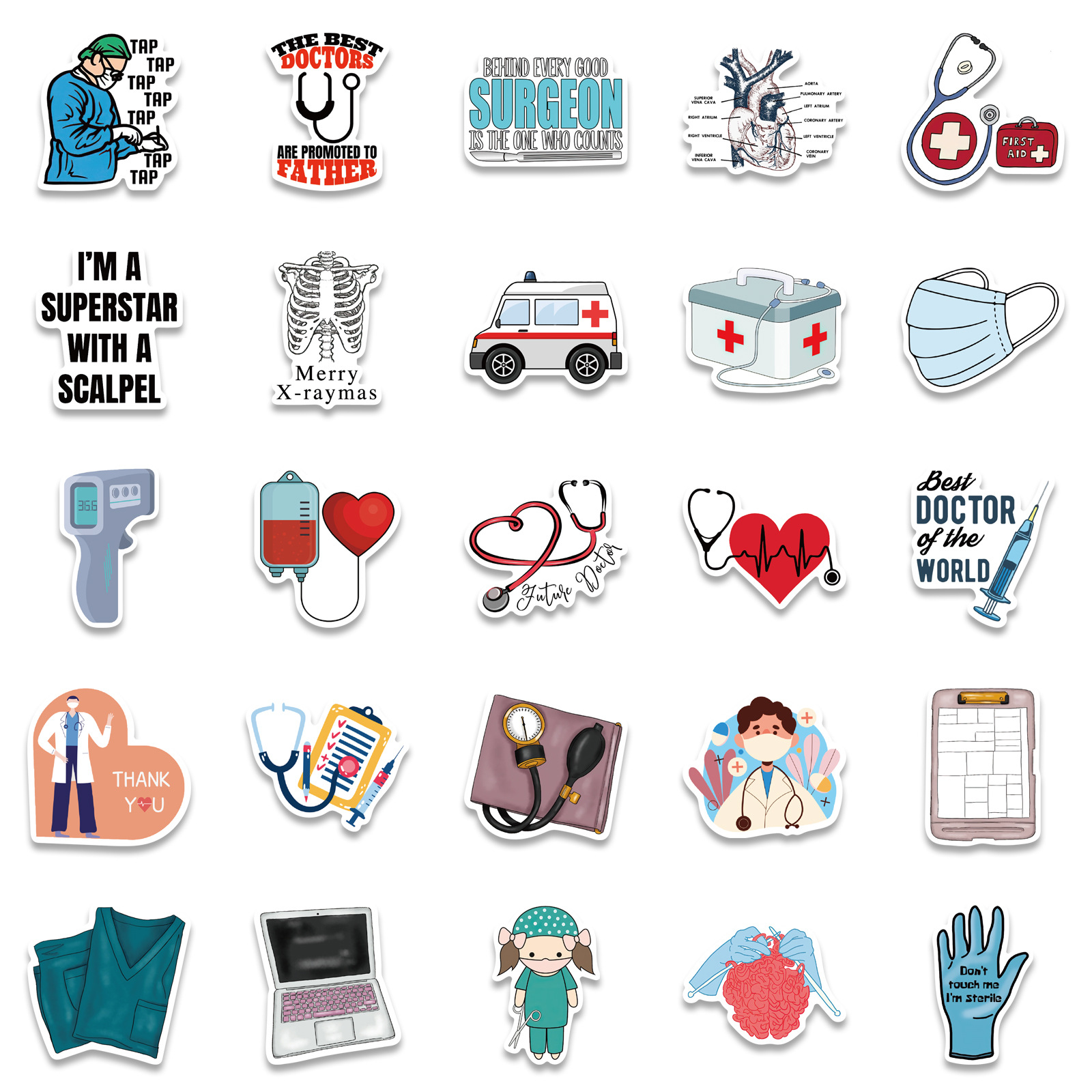 Cartoon Professional Doctors Stickers Cool Room Diy - Temu