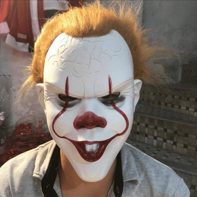 IT Halloween Mask Creepy Scary Pennywise Clown Full Face Joker Costume  Cosplay