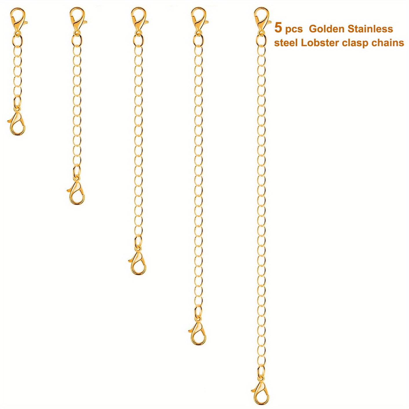 Golden Silvery Stainless Steel Necklace Chain Extenders - Temu Australia