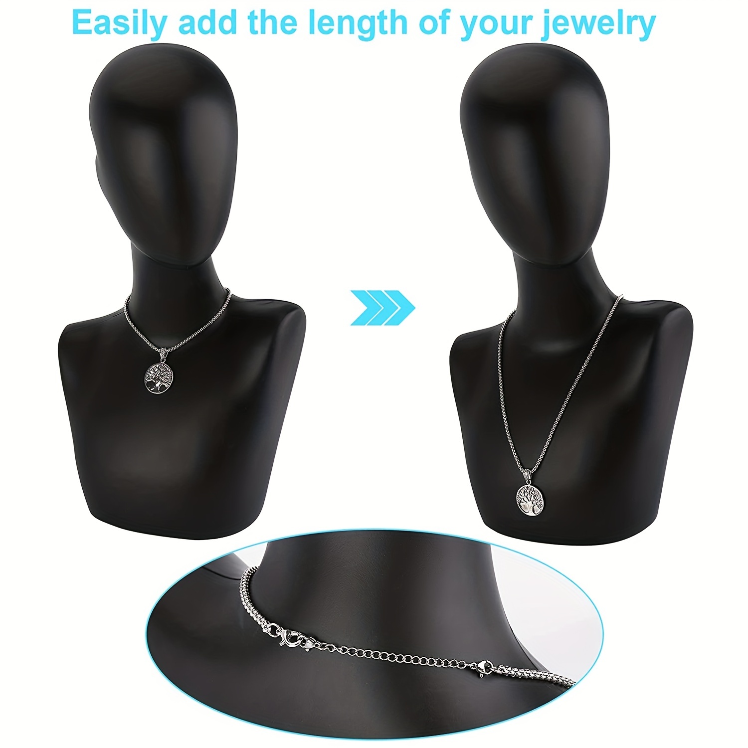 Silver Stainless Steel Necklace Extender Chain Links - Temu