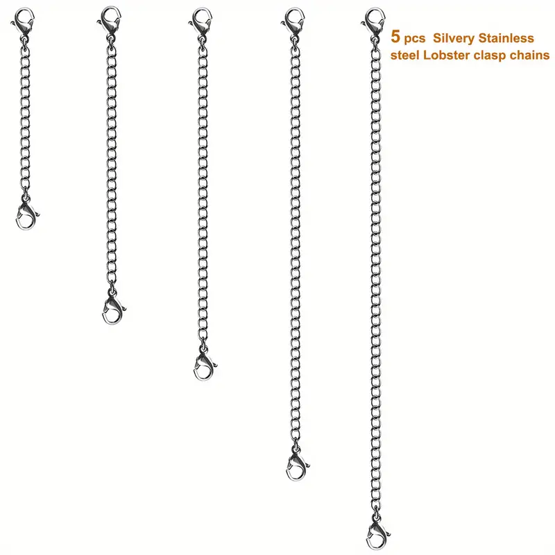 Golden Silvery Stainless Steel Necklace Chain Extenders - Temu