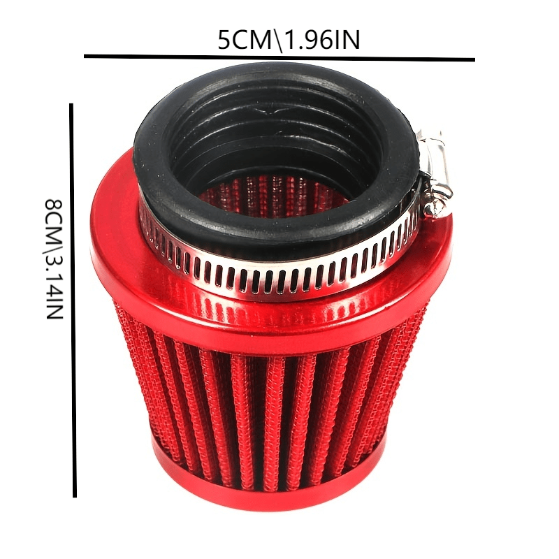 Filtros de aire de motocicleta de 1.654 in Limpiador de cabeza de seta  (rojo)