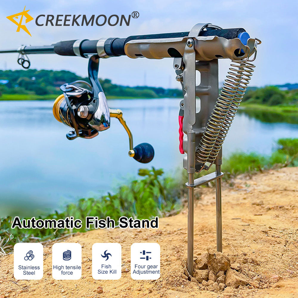 1pc Foldable Automatic Double Spring Angle Fishing Rod Holder - Anti-Rust  Fishing Pole Stand for Tackle and Bracket