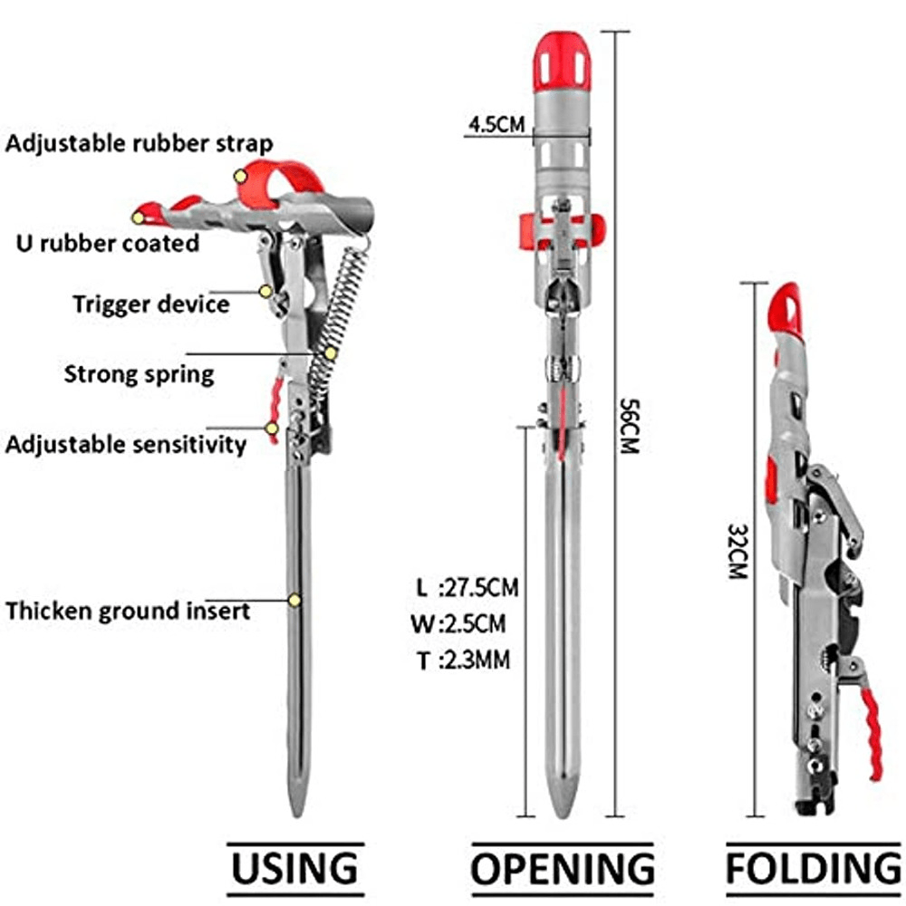 Foldable Automatic Double Spring Angle Fishing Rod Holder - Temu Canada