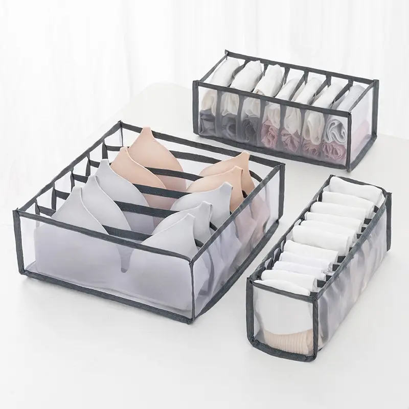  Storage Box, Grid Storage, Foldable, Set of 2