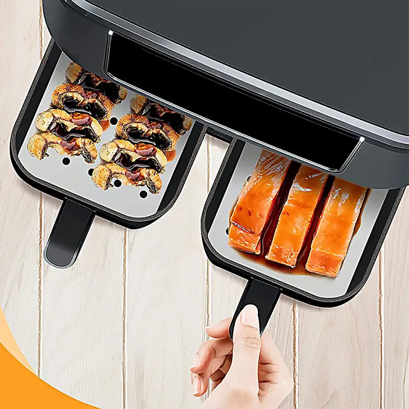 Non-stick Air Fryer Liners For Ninja Foodi Dual Air Fryer - Easy Clean-up  And Healthy Cooking - Temu