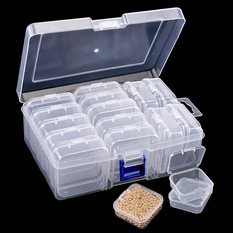 Plastic Jewelry Organizer Box Clear Storage Bead Case For Little