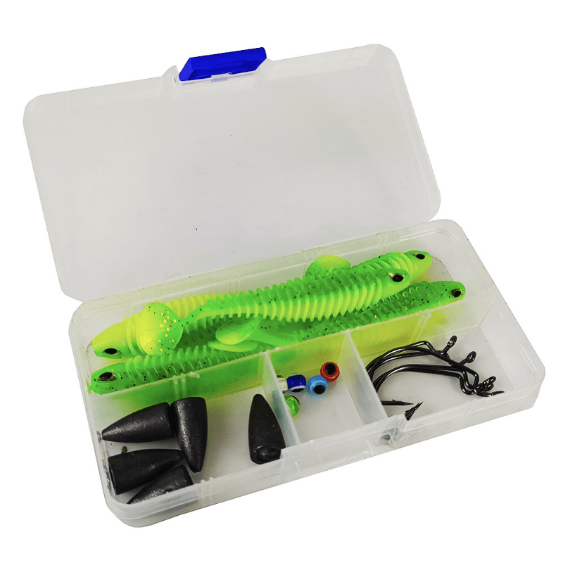 PROBEROS 51pcs Complete Fishing Tackle Kit Including Minnow Popper Spoon  Lures, Soft Plastic Worms Bait, Jigs Head Hook, Crankbaits - Perfect For  Bass