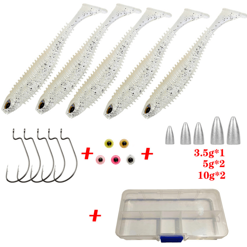 PROBEROS 51pcs Complete Fishing Tackle Kit Including Minnow Popper Spoon  Lures, Soft Plastic Worms Bait, Jigs Head Hook, Crankbaits - Perfect For  Bass