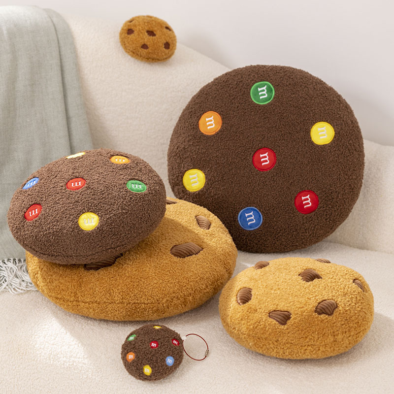 Cute Cartoon Biscuit Shaped Chocolate Round Pillow Memory Foam