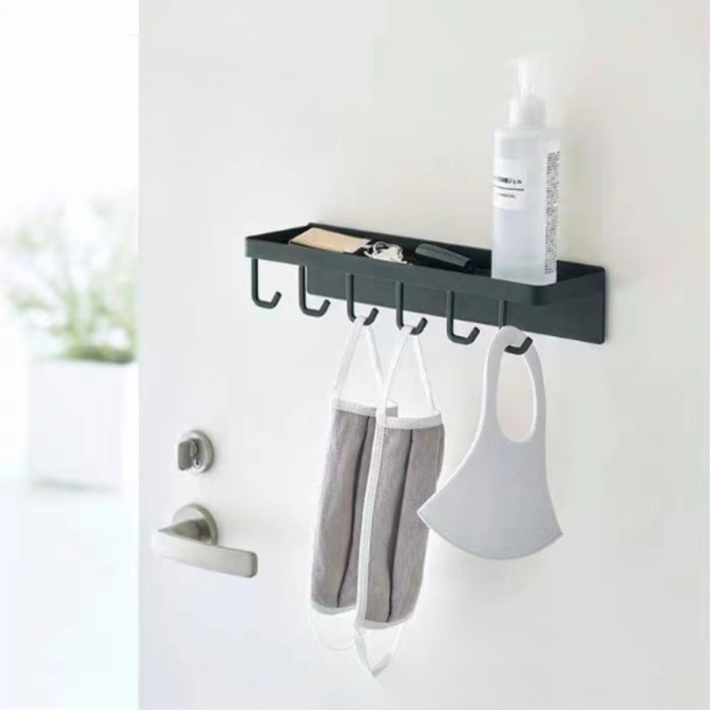 1pc Punch Free Cup Storage Hook, Iron White Door Back Hanging Cup