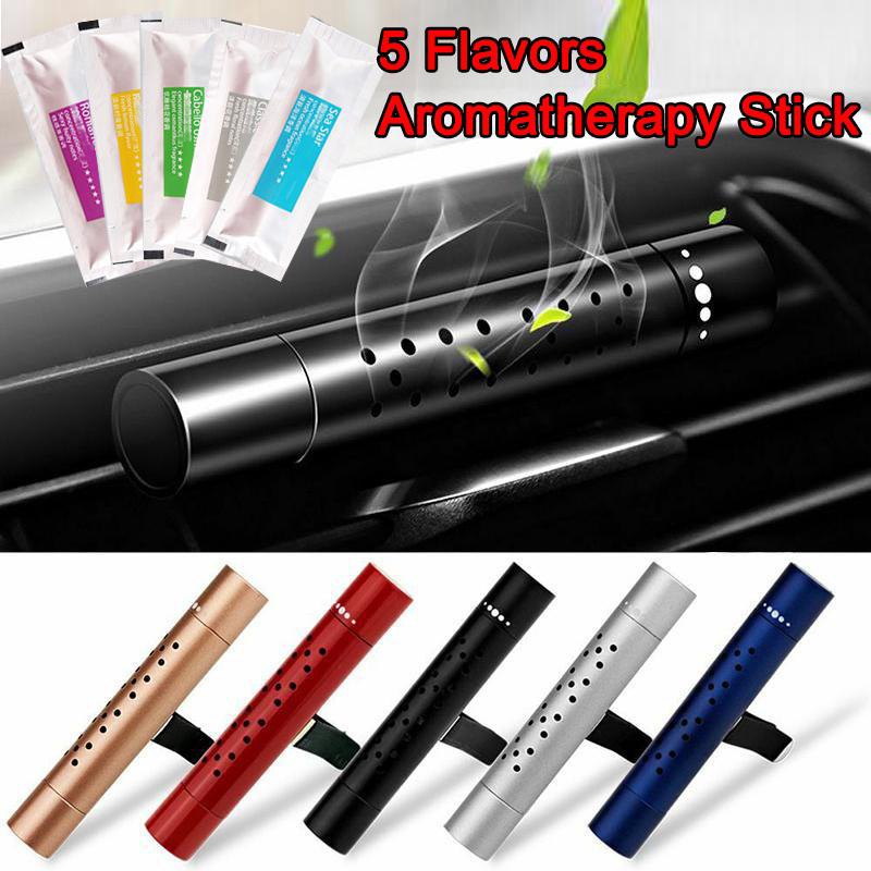 Car Fragrance Vent Clip Cylindrical Essential Oil Car Diffuser Vent Clip  With Aroma Fragrance Sticks Auto Interior Accessories