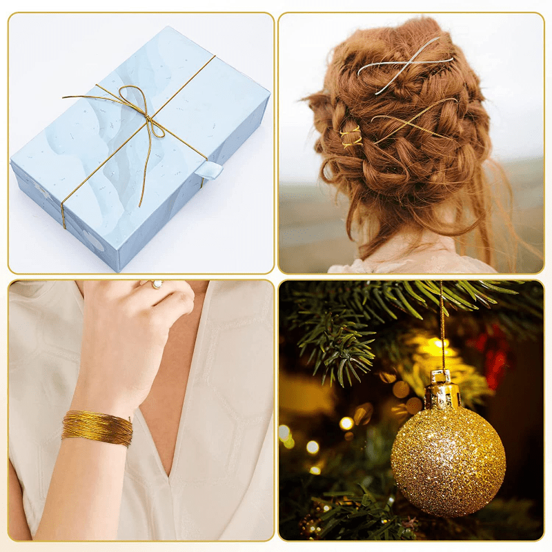 Metallic Cord Stretchy Ribbon Ties for Hair